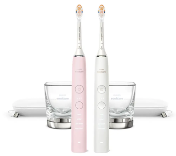 Philips Sonicare 9000 DiamondClean Pink & White комплект зубних щіток HX9912/99 HX9911/78 фото