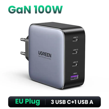 Мережевий зарядний пристрій UGREEN CD226 100W Wall Charger Black (40747)     40747 фото