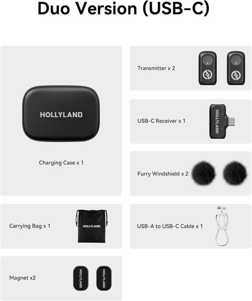 Радиосистема Hollyland Lark A1 Duo with USB-C Plug A1 Duo with USB-C Plug фото