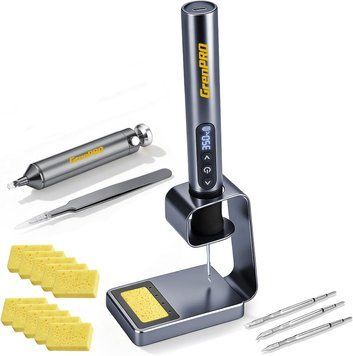 Паяльник акумуляторний GRENPRO Cordless Soldering Iron Kit, USB-C, 300-1020&deg;F, швидкий нагрів 7 с, комплект C210 GRENPRO-073102 фото