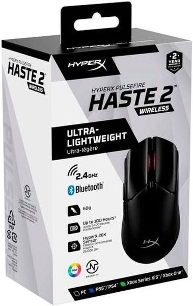Мышка HYPERX HASTE 2 Wireless (6N0B0AA) 6N0B0AA фото