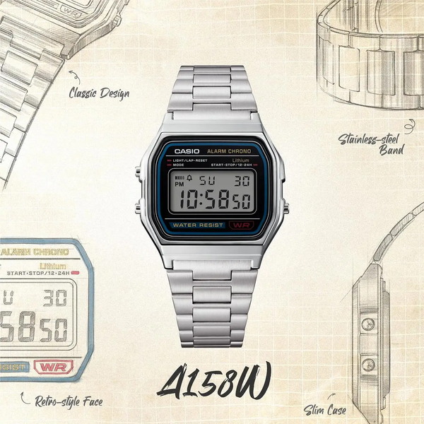Наручний годинник CASIO A158WA-1 A158WA-1 фото