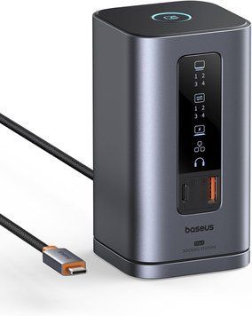 USB-хаб Baseus Spacemate 11-in-1 Docking Station Type-C для Windows, HDMI 4K 60Hz, LAN, PD 100W, USB 3.2, (B00568101813-00) B00568101813-00 фото