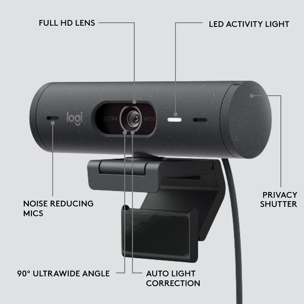 Веб-камера Logitech Brio 500 Graphite (960-001493) 960-001422 фото