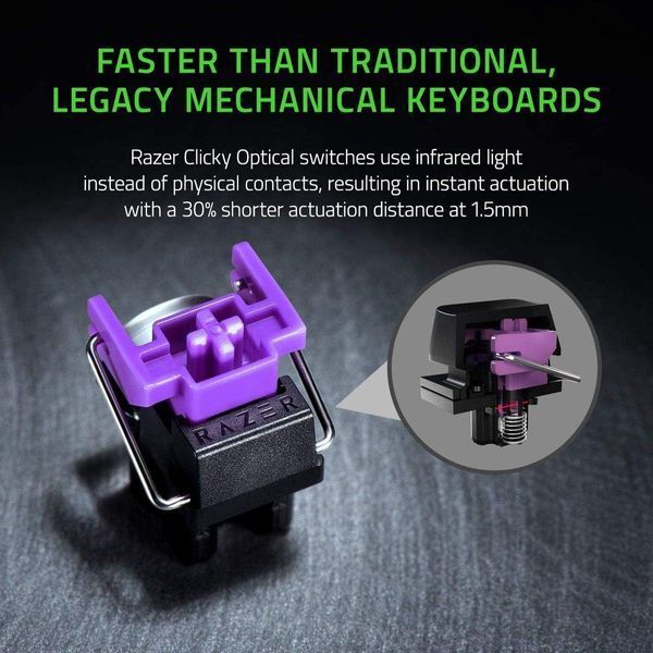 Клавиатура механическая RAZER Huntsman mini Mercury Edition ENG purole switch (RZ03-03390300-R3U1) RZ03-03390300-R3M1 фото