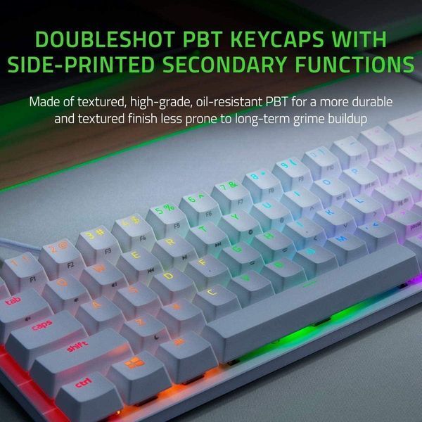 Клавиатура механическая RAZER Huntsman mini Mercury Edition ENG purole switch (RZ03-03390300-R3U1) RZ03-03390300-R3M1 фото