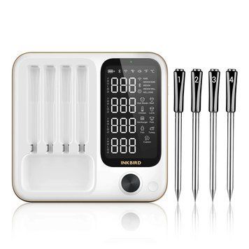 BBQ термометр Inkbird INT-14-BW цифровий із Bluetooth та Wi-Fi 2.4G на 4 бездротові щупи INT-14-BW White фото