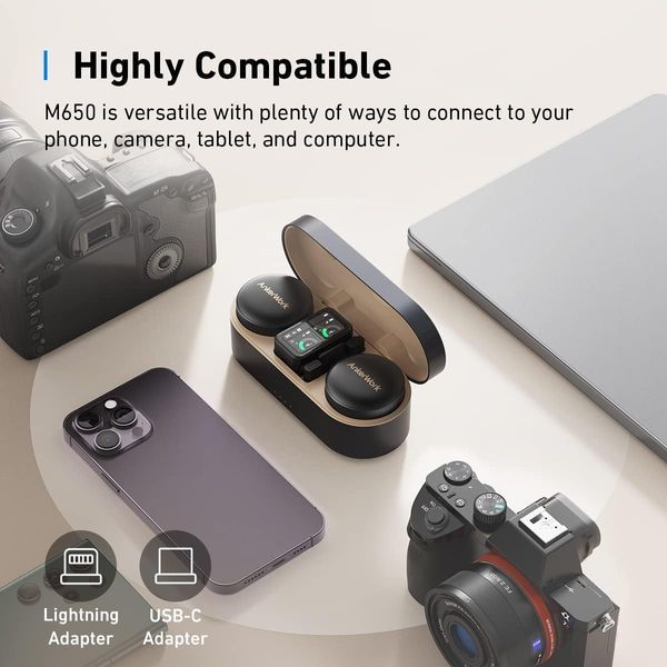 Микрофонная радиосистема Anker AnkerWork M650 (2 TX+1 RX) Combo Black M650 фото