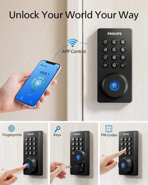 Розумний дверний замок, Philips Wi-Fi Door Lock (DDL242X-1HW) DDL242X-1HW фото