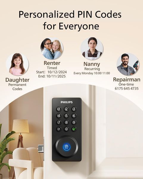 Розумний дверний замок, Philips Wi-Fi Door Lock (DDL242X-1HW) DDL242X-1HW фото