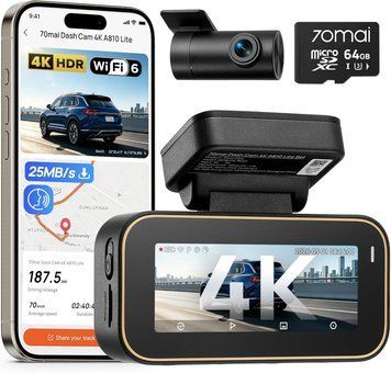 Автомобильный видеорегистратор 70mai Dash Cam A810 Lite 4K + RC21 Rear Camera (с карточкой 64GB) A810 Lite 4K + RC21 фото