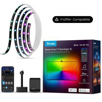Подсветка для телевизора Govee Backlight 3S 3.6м (55&ndash;65&rdquo;) с камерой, Wi-Fi и хабом управления Backlight 3S 3.6м 55&ndash;65&rdquo; (H6098AD1) фото