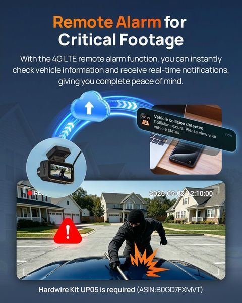 Автомобільний відеореєстратор 70mai Dash Cam A810 Lite 4K + RC21 Rear Camera (з карткою 64GB) A810 Lite 4K + RC21 фото