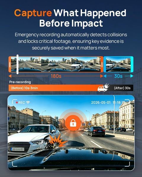 Автомобільний відеореєстратор 70mai Dash Cam A810 Lite 4K + RC21 Rear Camera (з карткою 64GB) A810 Lite 4K + RC21 фото
