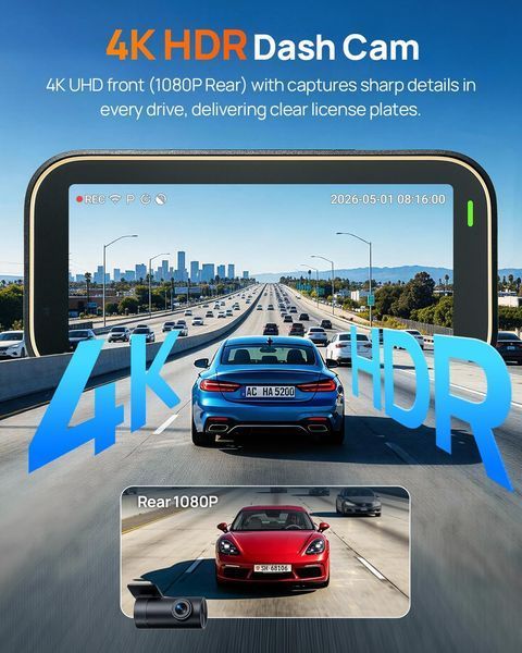 Автомобільний відеореєстратор 70mai Dash Cam A810 Lite 4K + RC21 Rear Camera (з карткою 64GB) A810 Lite 4K + RC21 фото