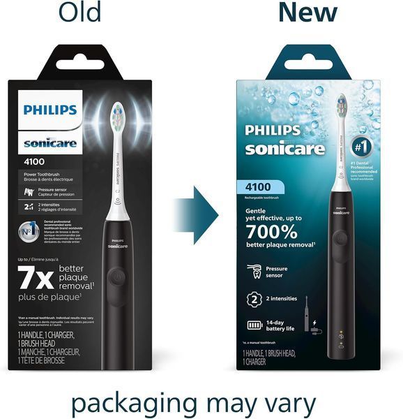 Зубна щітка Philips Sonicare 4100 Чорна (NEW 2026)  HX3681/24 New фото