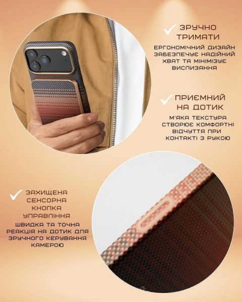 Чохол для смартфона Pitaka Ultra-Slim Case для iPhone 17 Pro Max Sunset (KI1702SPM) KI1702SPM фото
