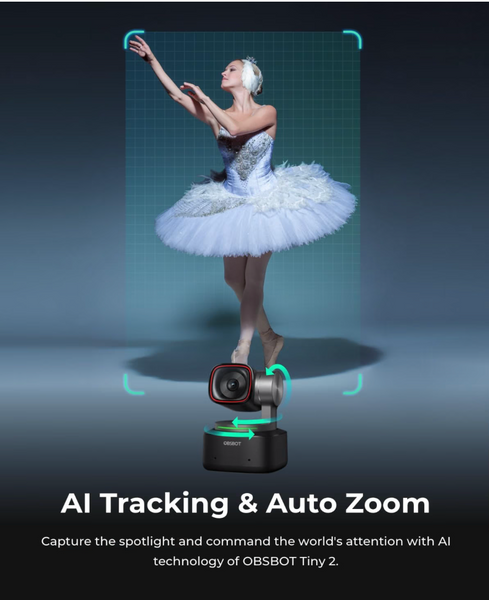 Веб-камера OBSBOT Tiny 2 AI-Powered PTZ 4K (OWB-2204-CE) OWB-2204-CE фото