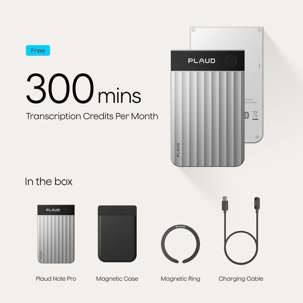 Диктофон PLAUD Note Pro Silver (PN0300-SI)  PN0300-SI фото