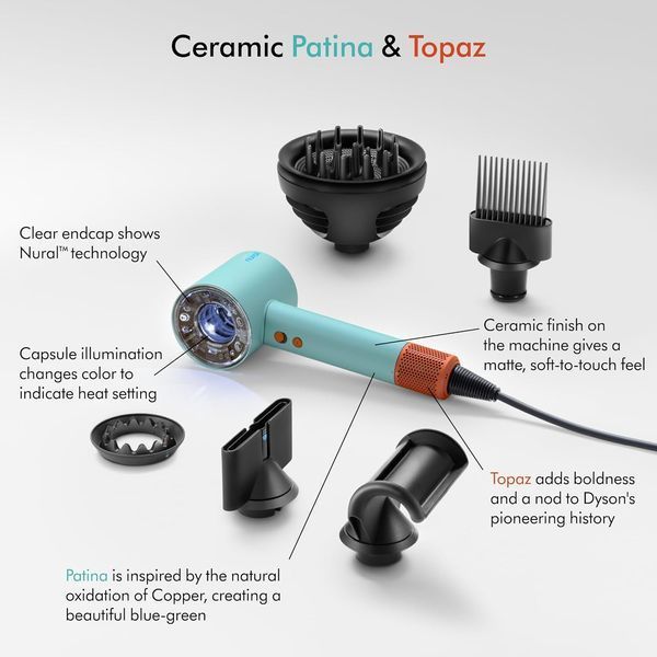Фен Dyson Supersonic HD16 Nural Ceramic Patina/Topaz (515276-01) (UK) Supersonic HD16 Nural Ceramic Patina/Topaz (515276-01) фото