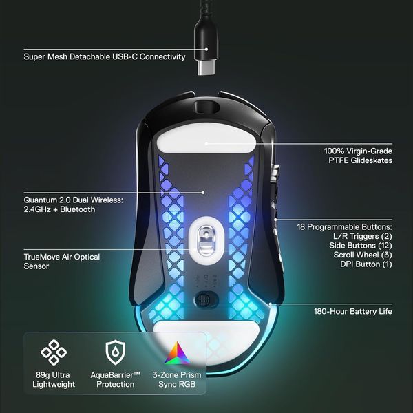 Мышка Steelseries Aerox 9 Wireless (62618) 62618 фото