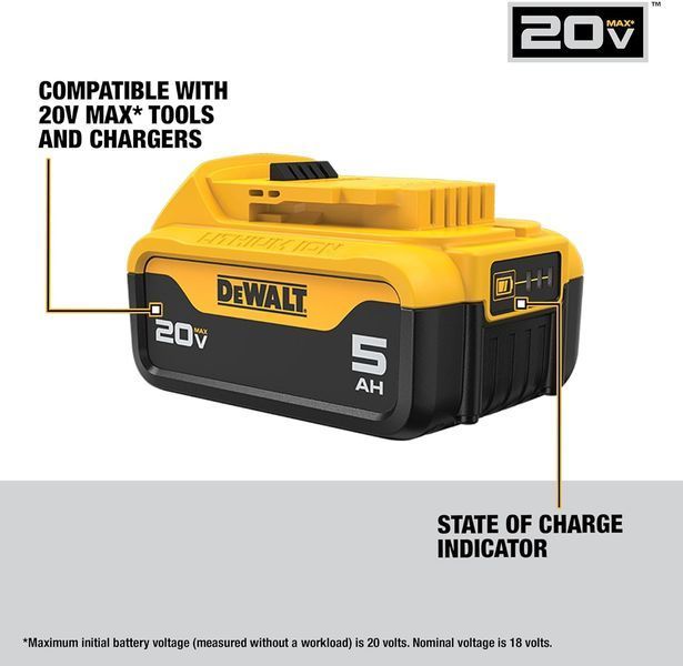 Аккумуляторная батарея DEWALT DCB205 Li-Ion 5Ah 20V MAX* XR DCB205-2 фото