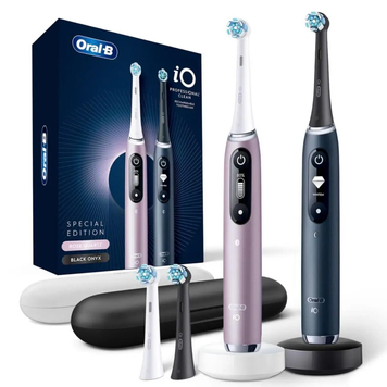 Комплект зубних щіток Oral-B iO Series 7 Special Edition Duo Pack Black Onyx & Rose Quartz (Уценка) M9d.4M5.3B Black Onyx & Rose Quartz фото