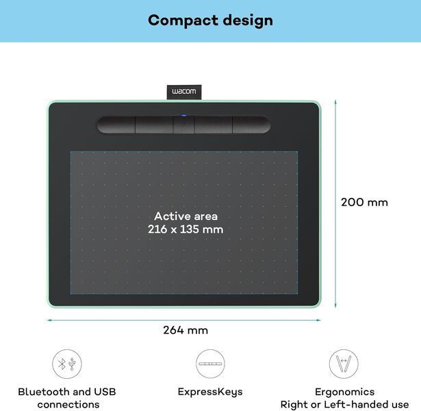 Графический планшет Wacom Intuos M Bluetooth Pistachio (CTL-6100WLE-N) CTL-6100WLE-N фото