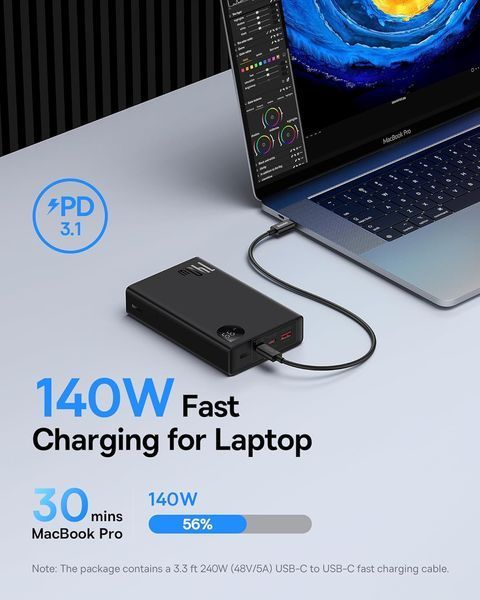 Повербанк Baseus Adaman PD 140W Fast Charging 24000mAh P10021508113-00 фото