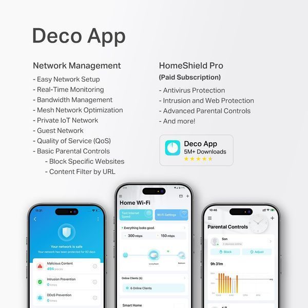 Комплект маршрутизаторів TP-Link Deco BE25 BE3600 (2-pack), Wi-Fi 7 Mesh система, покриття до 430 м&sup2; Deco BE25 фото
