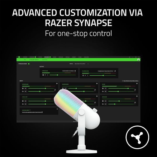 Микрофон Razer Seiren V3 Chroma White (RZ19-05060200-R3U1) RZ19-05060100-R3M1 фото