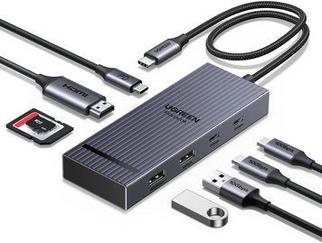 Адаптер UGREEN Revodok Pro USB C HUB 8-in-1 4K60Hz HDMI SD/TF PD100W USB-C 75027 фото