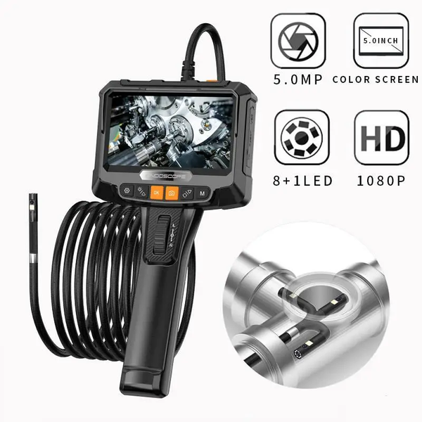 Профессиональный автомобильный поворотный эндоскоп Inskam Anesok S10 360&deg; Dual Camera 8.5mm 2MP Full HD 1м кабель + сумка кей Код: S10 S10 1m 8.5mm dual camera фото