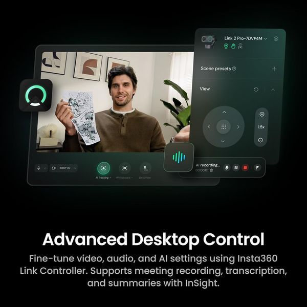 Веб-камера Insta360 Link 2 Pro - PTZ 4K (CINSABPA) CINSABPA фото