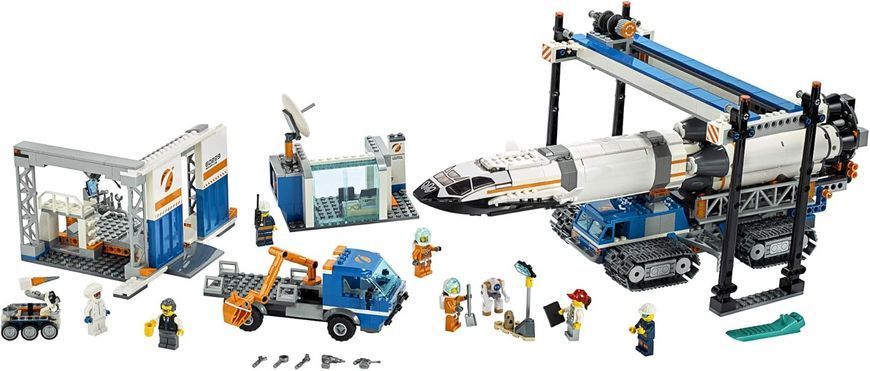 LEGO City Космопорт, майданчик для складання і транспорт для перевезення ракети (60229) 60229 фото