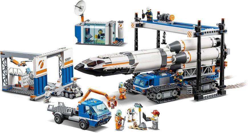 LEGO City Космопорт, майданчик для складання і транспорт для перевезення ракети (60229) 60229 фото