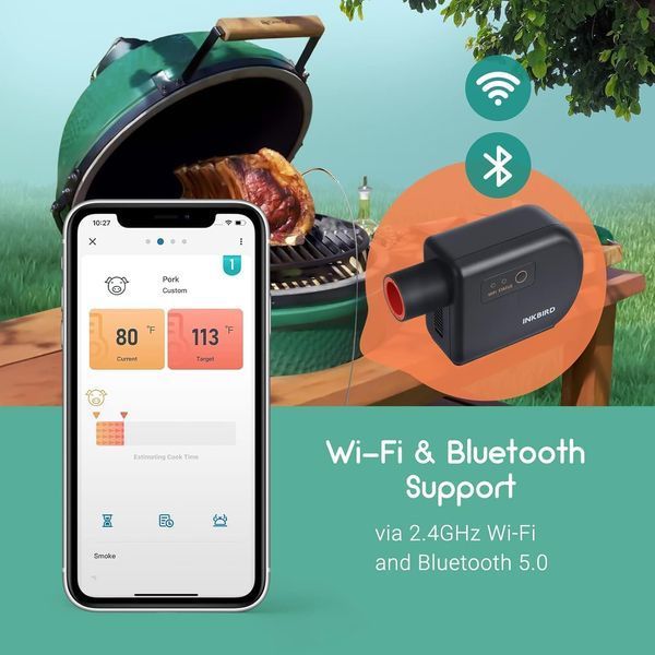 BBQ термометр, контроллер температуры для гриля INKBIRD ISC-027BW, Wi-Fi, Bluetooth, 4 щупа, автоматическое управление вентилятором ISC-027BW фото