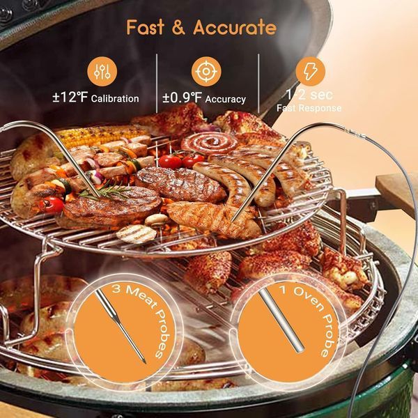 BBQ термометр, контроллер температуры для гриля INKBIRD ISC-027BW, Wi-Fi, Bluetooth, 4 щупа, автоматическое управление вентилятором ISC-027BW фото