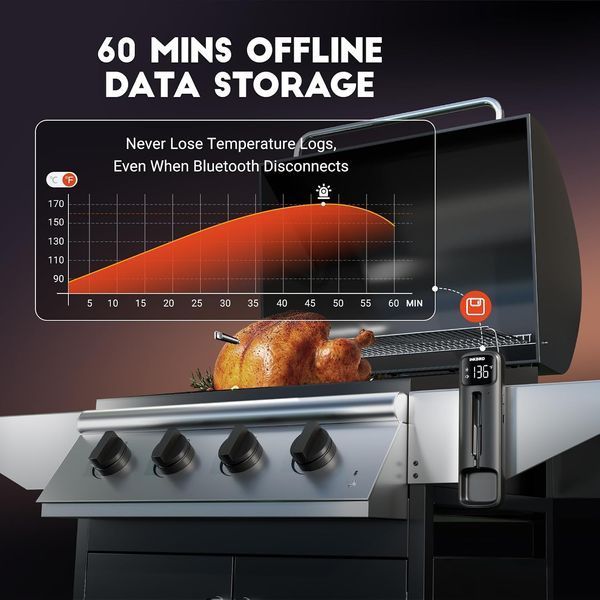 BBQ термометр Inkbird INT-11C-B цифровой с Bluetooth, беспроводной щуп, для гриля, коптильные и духовки INT-11C-B фото