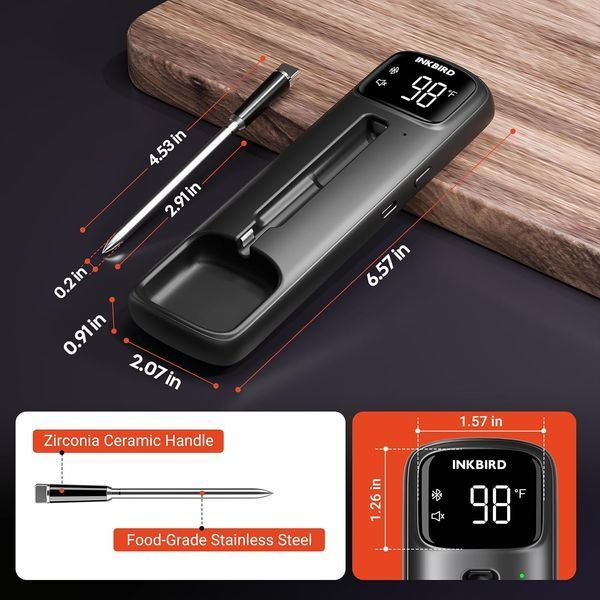 BBQ термометр Inkbird INT-11C-B цифровой с Bluetooth, беспроводной щуп, для гриля, коптильные и духовки INT-11C-B фото