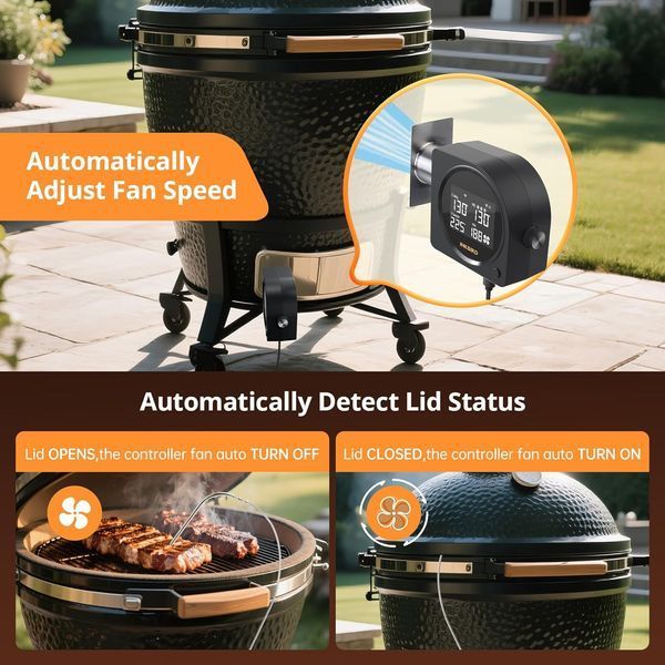 BBQ термометр, контроллер температуры для гриля INKBIRD ISC-028BW, Wi-Fi 5GHz+Bluetooth, 5 щупов, автоматическое управление вентилятором ISC-028-BW фото