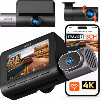 Автомобильный видеорегистратор 70mai Dash Cam 4K T800 + RC24 Dash Cam 4K T800 + RC24 фото