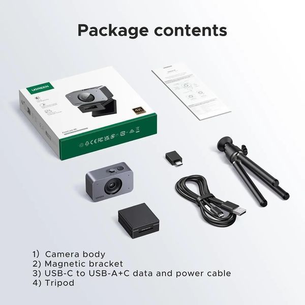 Веб-камера UGREEN FineCam CM973 4K с автофокусом, микрофоном и Face AE CM973 фото