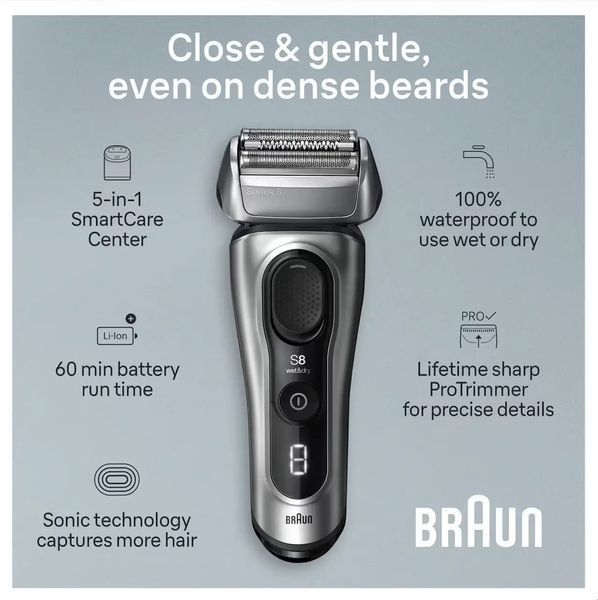 Бритва з зарядным кейсом Braun Series 8 8577cc 8577cc фото