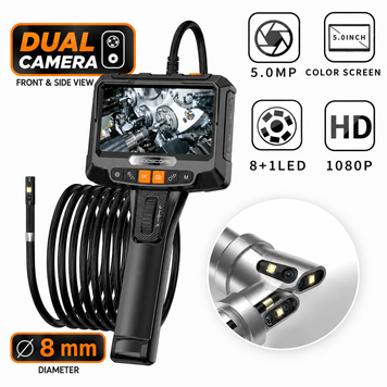Профессиональный автомобильный поворотный эндоскоп Inskam Anesok S10 360&deg; Dual Camera 8mm 2MP Full HD 1м кабель + сумка-кейс S10 1m 8mm dual camera фото