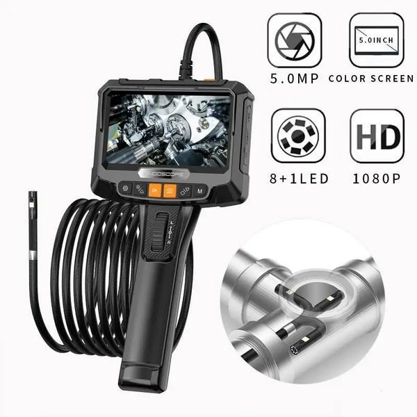 Профессиональный автомобильный поворотный эндоскоп Inskam Anesok S10 360&deg; Dual Camera 8mm 2MP Full HD 1м кабель + сумка-кейс S10 1m 8mm dual camera фото