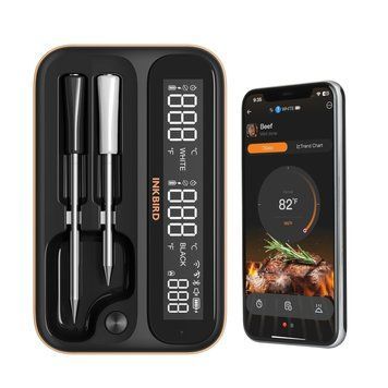 BBQ термометр Inkbird INT-12-BW цифровий із Bluetooth 5.4 та Wi-Fi 5G+2.4G на 2 бездротові щупи  INT-12-BW фото