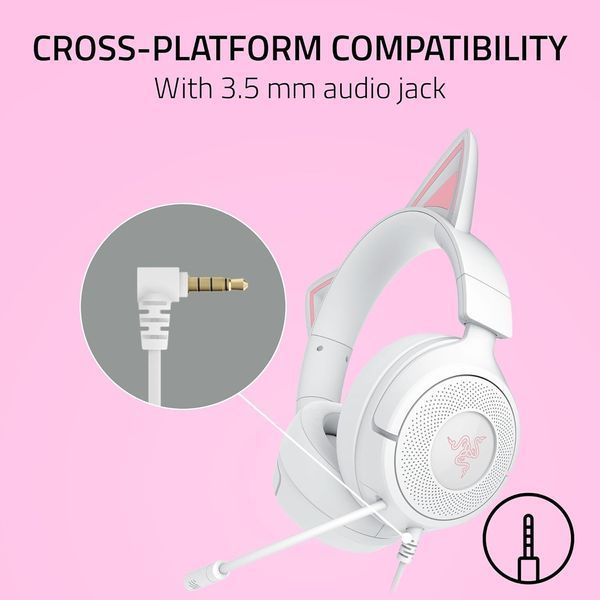 Игровые наушники Razer Kraken Kitty V3 X White (RZ04-05350300-R3M1) RZ04-05350300-R3M1 фото