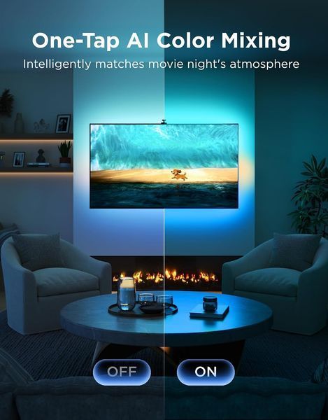 Підсвітка для телевізора Govee TV Backlight 3 RGBIC (55&ndash;65") з подвійною 4 МП камерою синхронізації (H2A40) H2A40311 фото