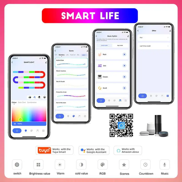 Wi-Fi Неонова адресна світлодіодна стрічка Acoshneon 3 метра  N1-3 фото